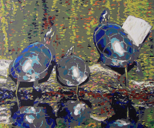 Three Painted Turtles