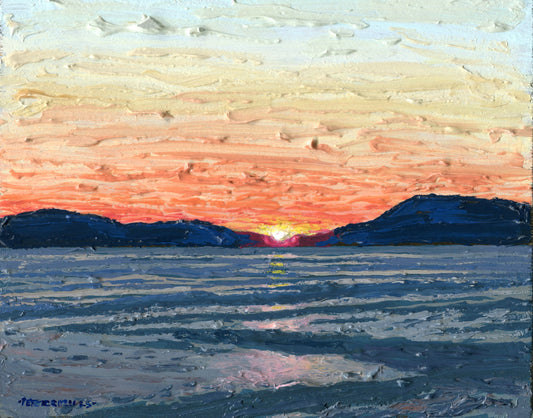 Sunset Over Frozen Lake